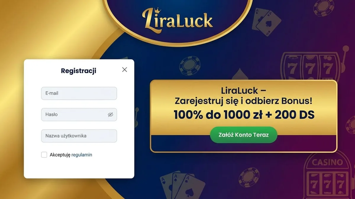 Rejestracja z bonusem w LiraLuck